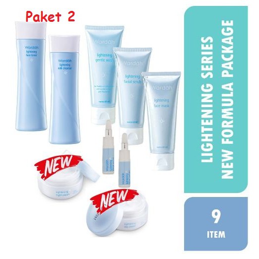 Wardah Lightening Series Paket 2 (New Formula) untuk Pemula