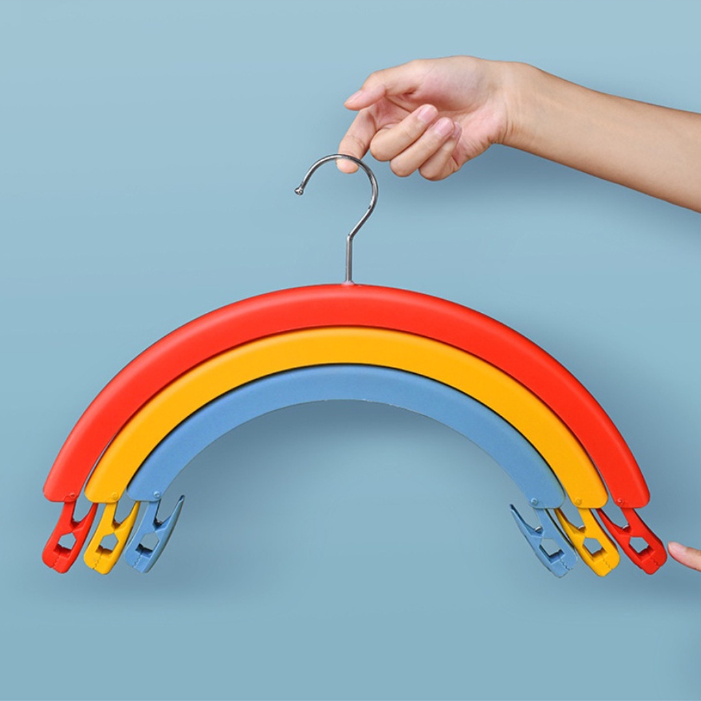 INFY - R724 Hanger Baju Pelangi Serbaguna Gantungan Pelangi Jepitan Praktis Gantungan Baju Aesthetic