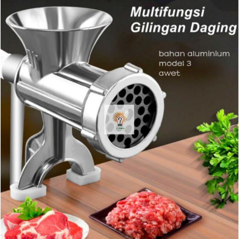 Multifungsi Penggiling Gilingan Daging Meat Mincer Manual Stainlees