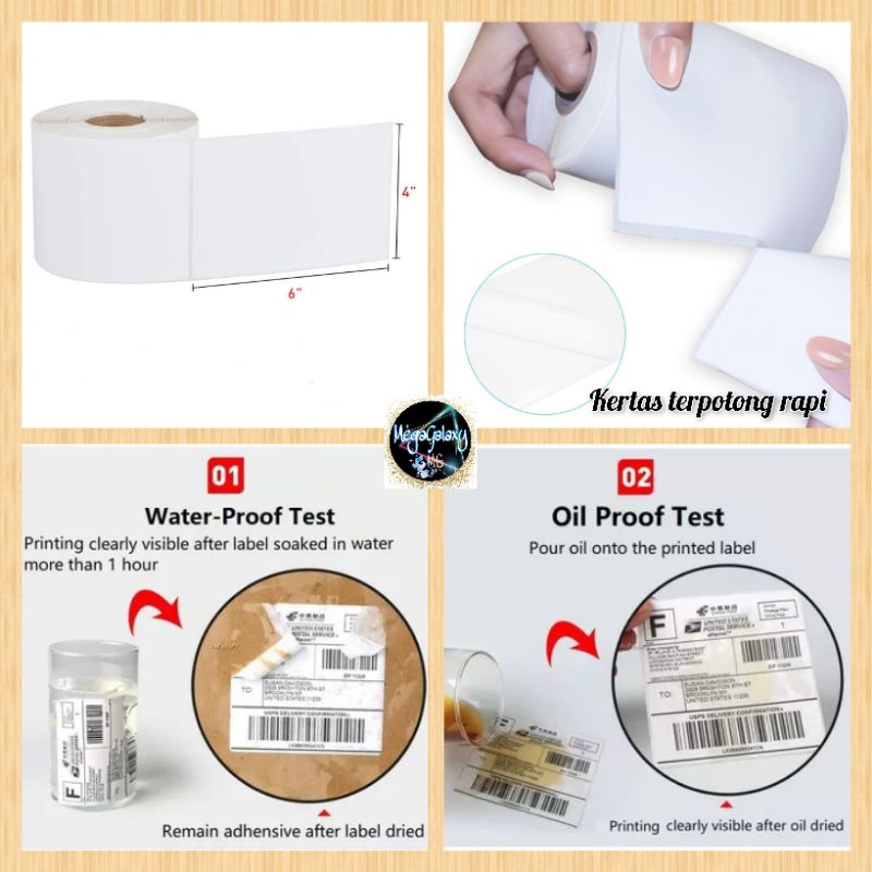 Label Sticker Thermal 100x150 Kertas Thermal Barcode A6 500 pcs