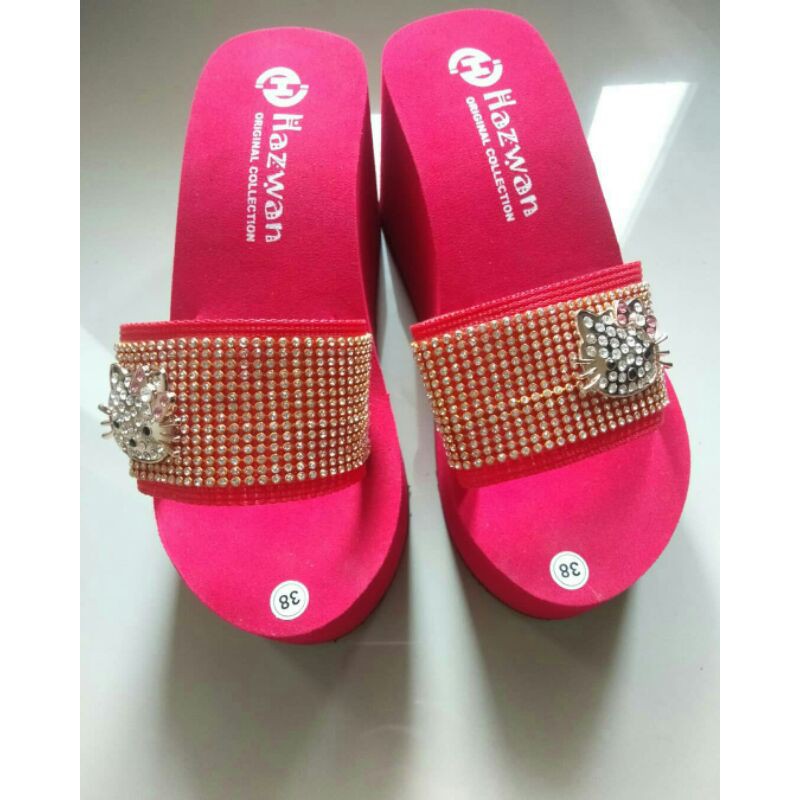 Sandal wanita hazwan slop merah