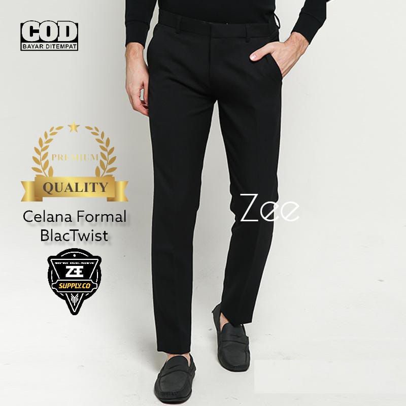 Celana Hitam Formal Slimfit Celana Kantor Pria