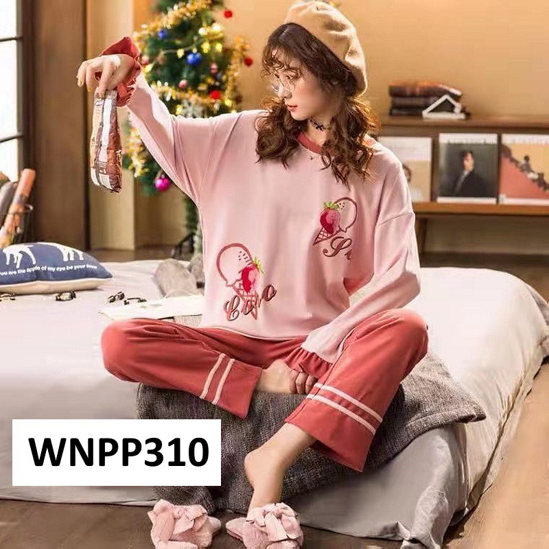 Piyama Wanita Baju Tidur Wanita Lengan Panjang Celana Panjang MOTIF