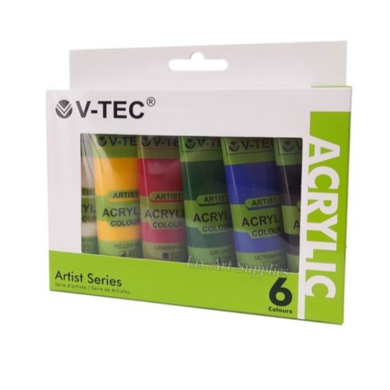 

V-Tec Acrylic Set Color 6 Warna x 35 ml / Cat Akrilik VT-635 A