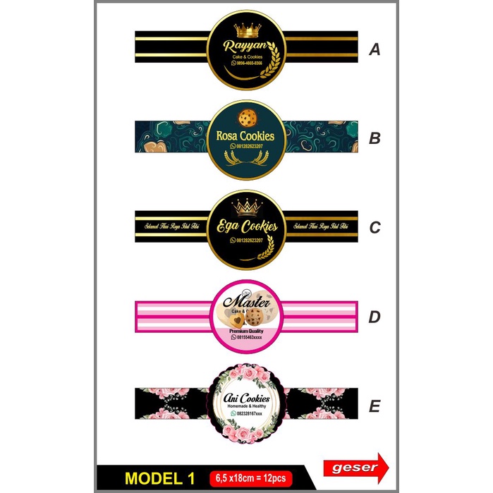 

Sticker label kue kering plus Cutting