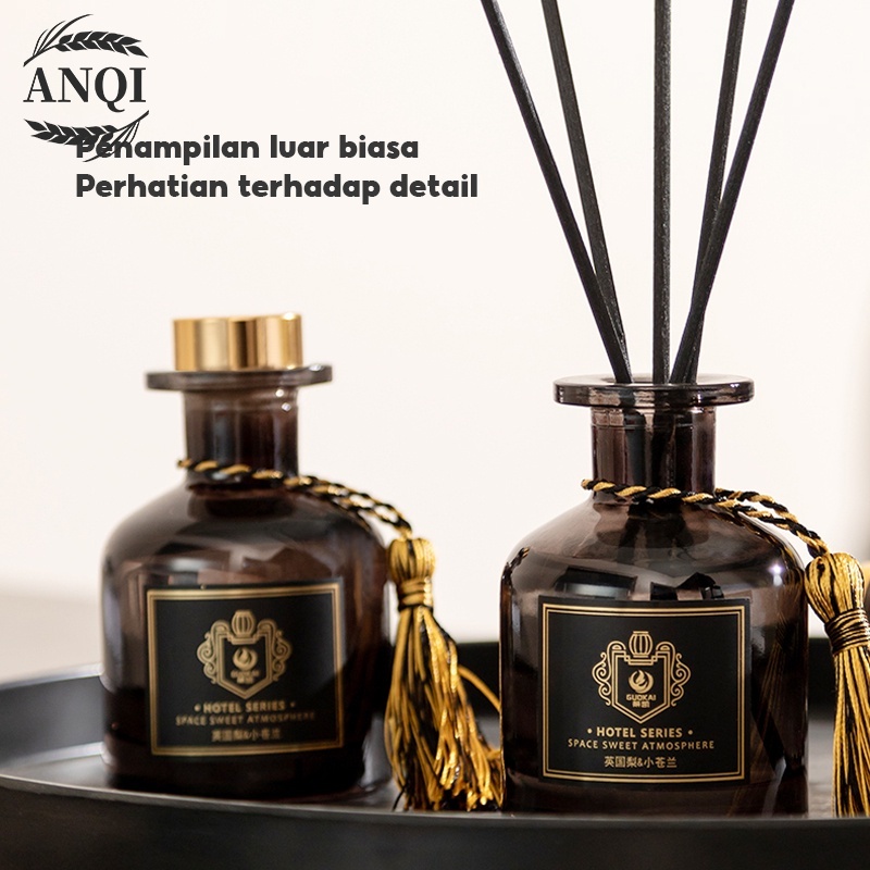 ANQI 1888 Parfum Ruangan Black Rose Parfum Ruangan Aroma Diffuser Reed Sticks Rattan Ball