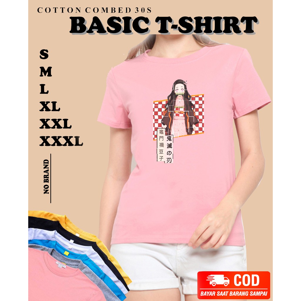 Baju Nezuko Demon Slayer Original Combed 30s  - Kaos Pakaian Atasan Pria Wanita