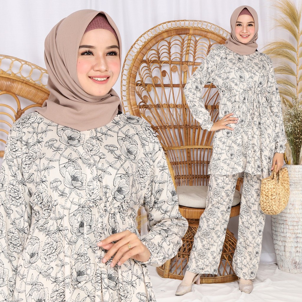 stelan daunmawar/stelan kekinian/stelan wanita