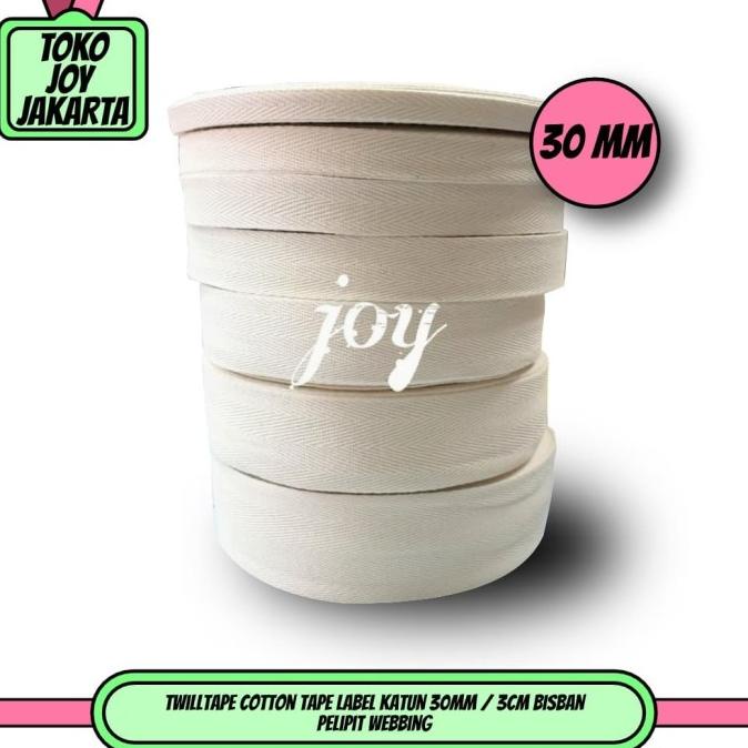 Twilltape Cotton Tape Label Katun 30mm / 3cm Bisban Pelipit Webbing