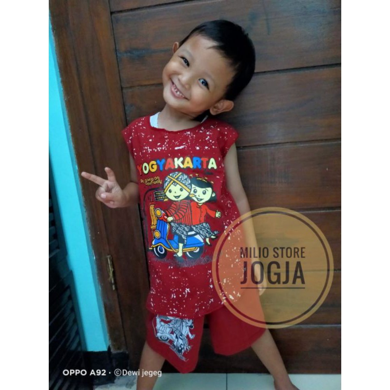 Setelan Anak Singlet / Setelan Anak tanpa lengan khas jogja / baju anak khas jogja / oleh oleb khas 