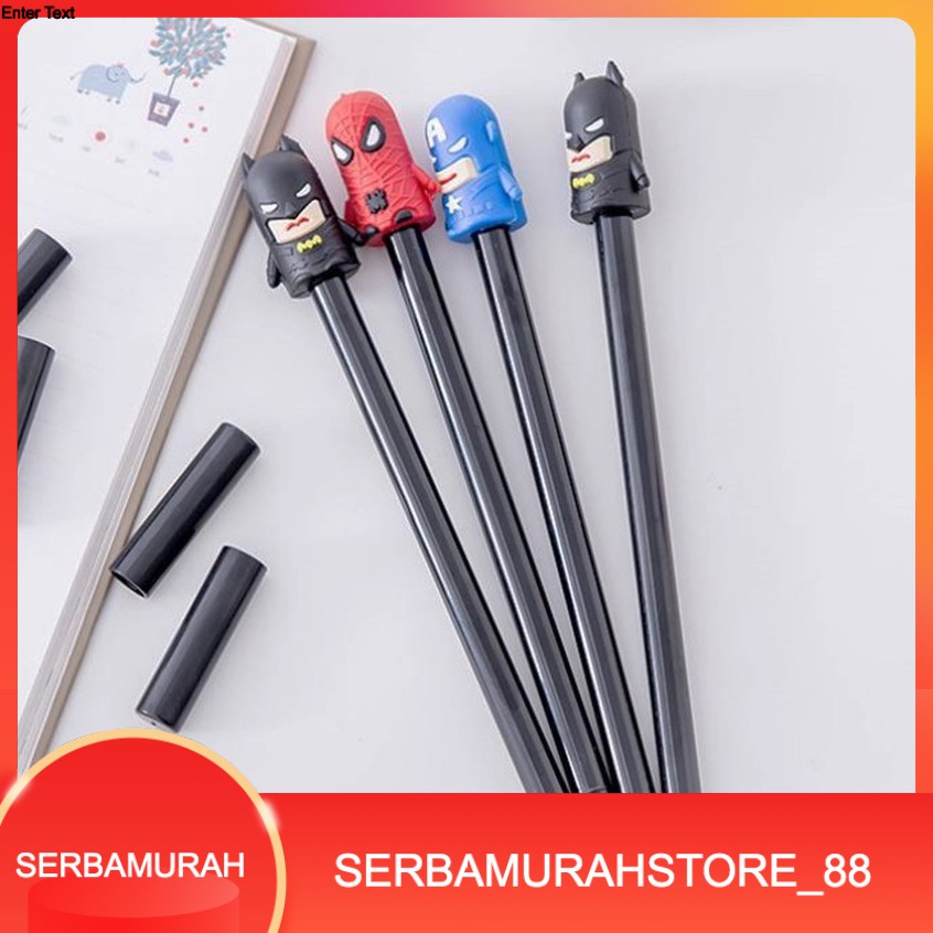 

Murah Pena SuperHero Full Body Stasionery Kartun Pen Gel Pen Pulpen Cair Sekolah Unik Murah