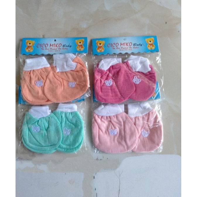 3 pcs sarung tangan bayi Cico miko/sarung tangan bayi polos warna