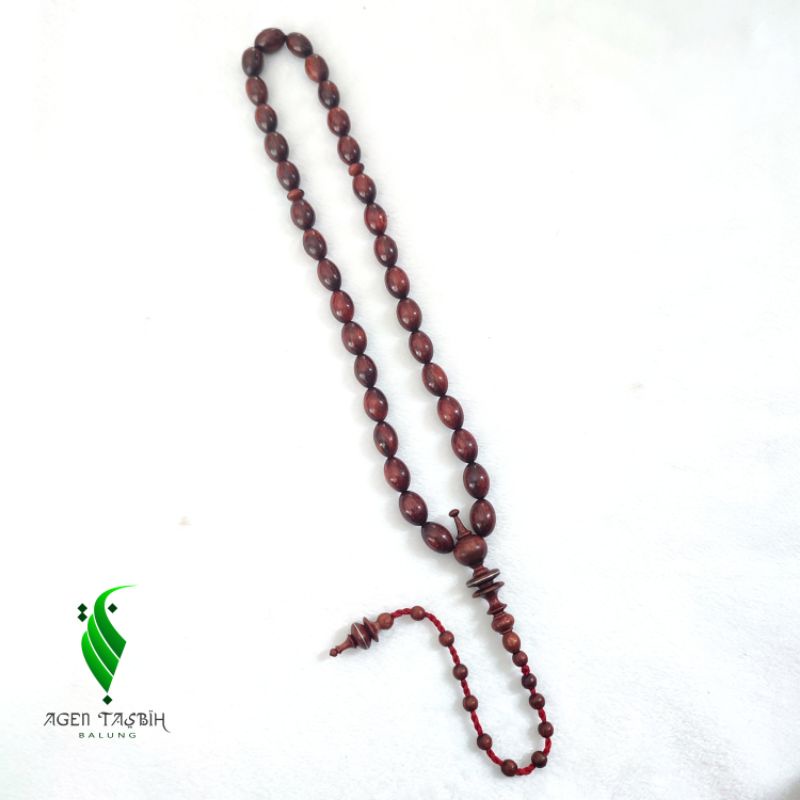 Tasbih Kayu Galih Nagasari Motif Oval, Size 11mmx17mm_Original