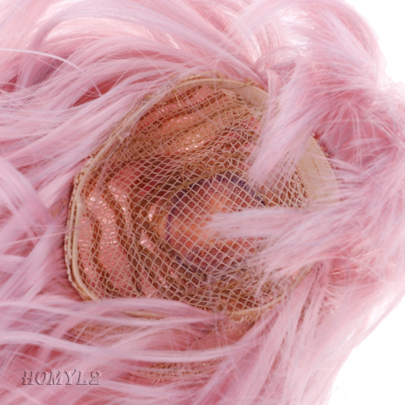 Wig Keriting Warna Pink Untuk Boneka 1/3 Bjd Ukuran 60cm