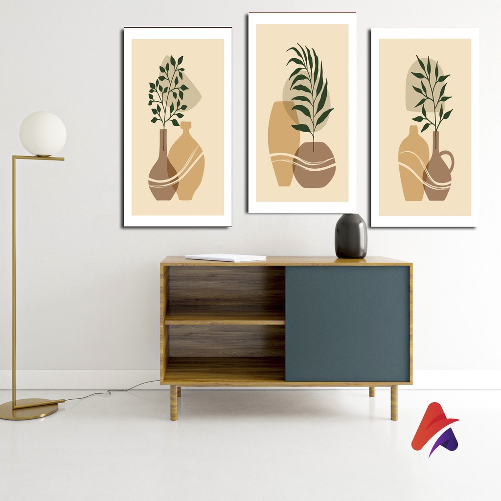 APOLITO ( 15X30 CM) HIASAN DINDING BOHO ABSTRAK  WALL DECOR HIASAN PAJANGAN POSTER KAYU