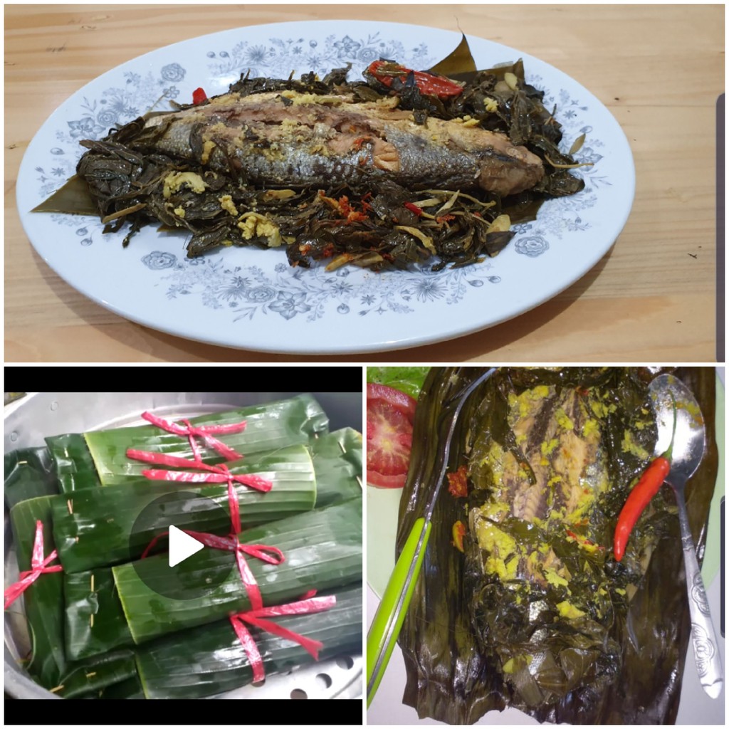 Pepes Bandeng Presto Daun Singkong Pete -/ +-350gr (pedas sedang)