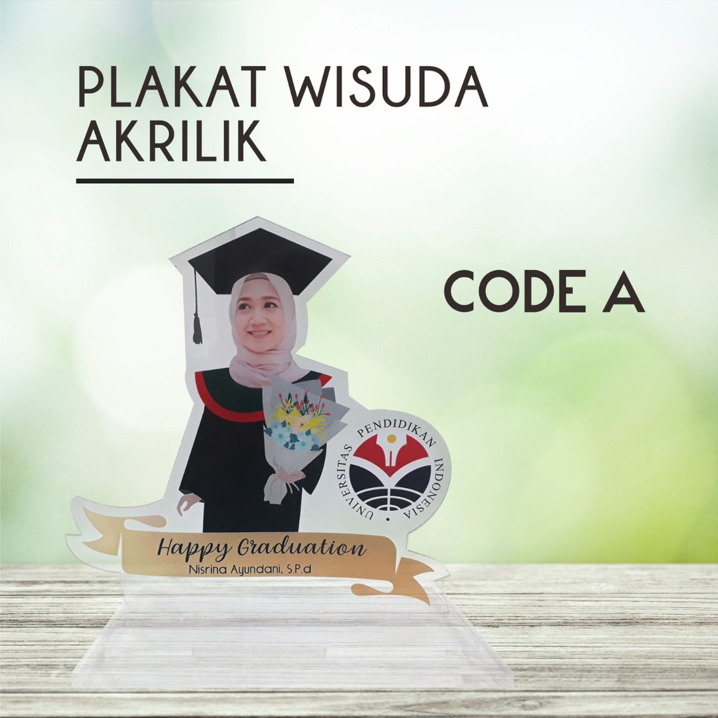 PLAKAT WISUDA PENGHARGAAN SOUVENIR WISUDA AKRILIK TROPHY WISUDA KADO WISUDA