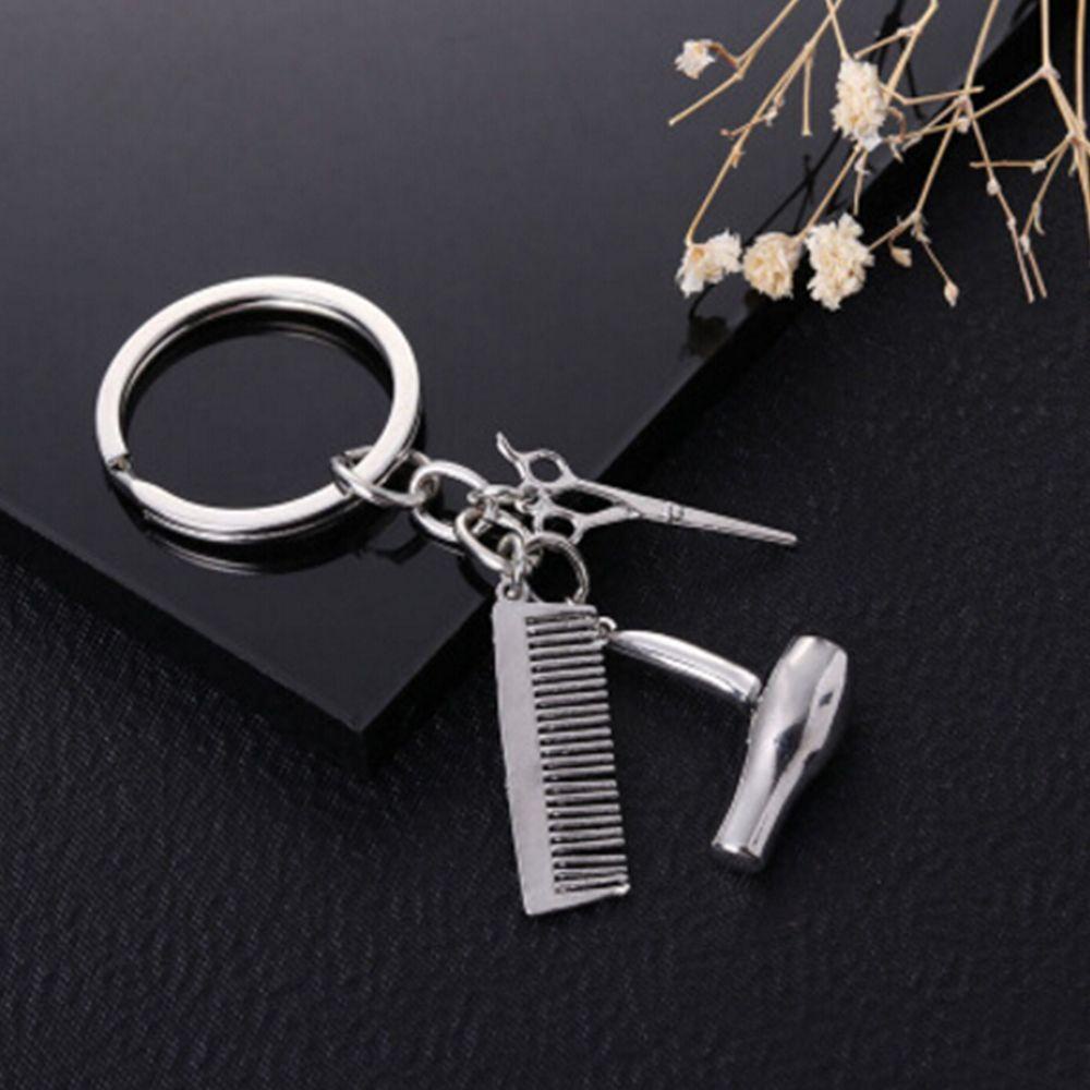 Lanfy Gantungan Kunci Dresser Stylist Sisir Gunting Fashion Charm Scissor