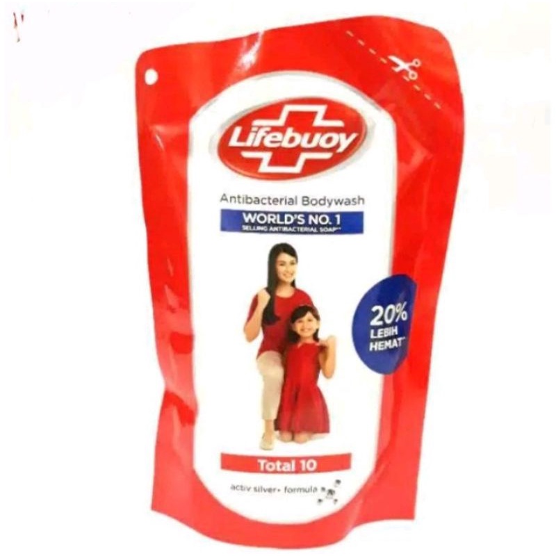 Lifebuoy isi ulang kecil Sabun Mandi Cair Refill Total 10 250 ml - merah