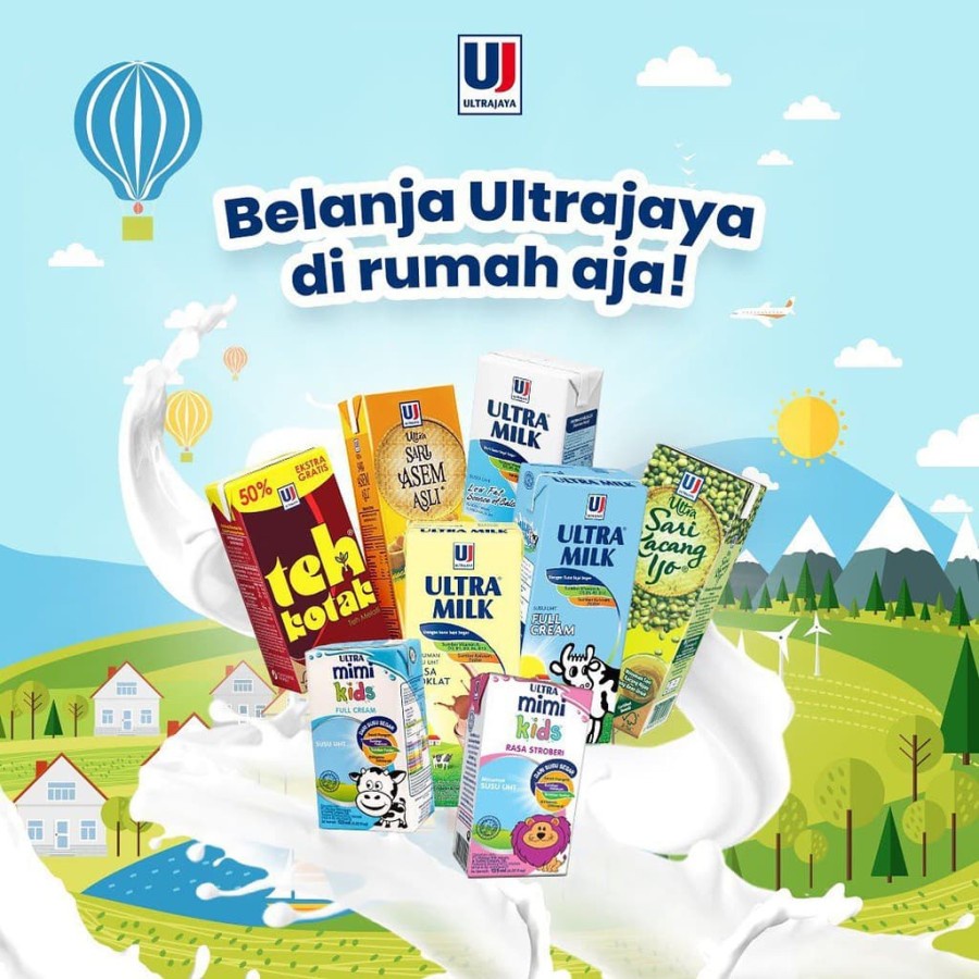 

Susu Ultra Milk 200 ml (1 Karton) | 5 Varian Rasa - Taro, 200 ml