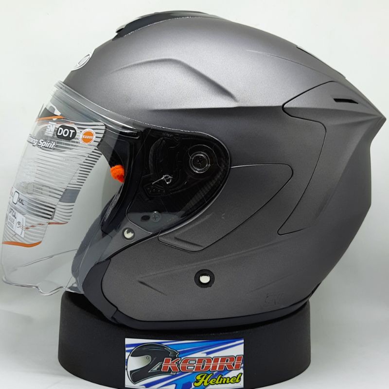 Helm INK DYNAMIC solid polos original putih hitam glossy dop gunmet paket ganteng-Gunmet