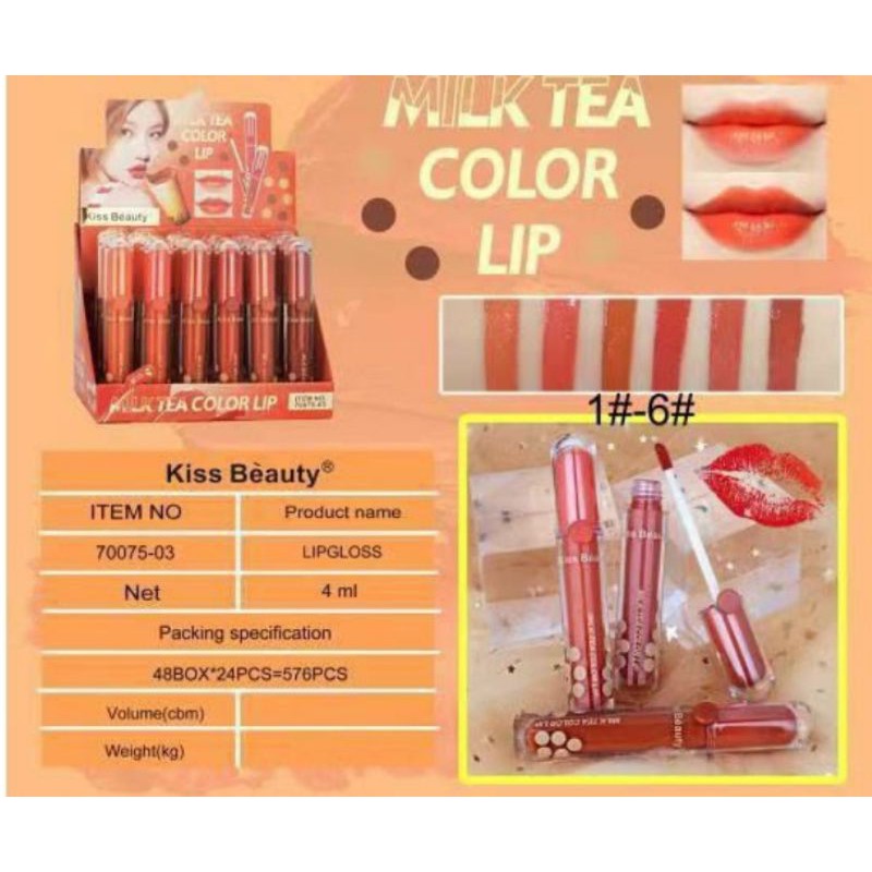 PROMO LIP GLOSS MATTE KISS BEAUTY KISS ME |MILK TEA COLOR 7880-3 | 70075-03