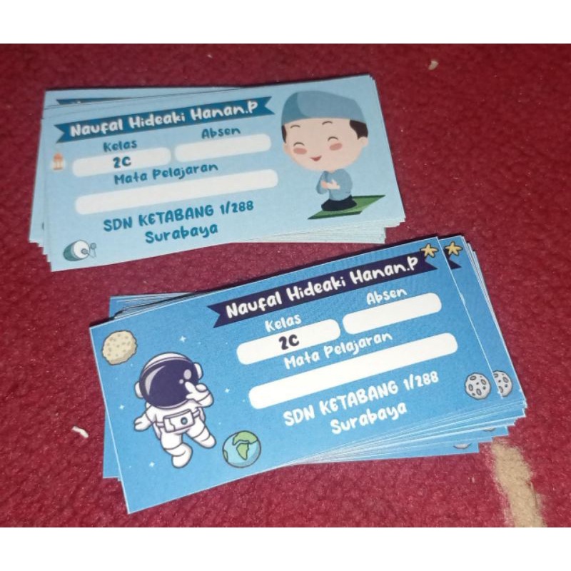 

Stiker Label Pelajaran Custom Desain Bebas Request