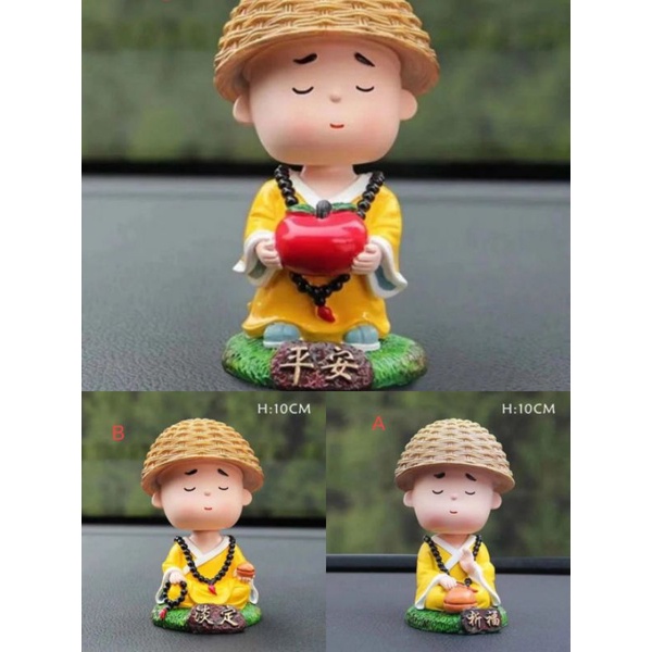 PAJANGAN Dashboard Mobil Biksu Goyang Kepala Pajangaj Dashboard Mobil BobbleHead Pajangan Dashboard 