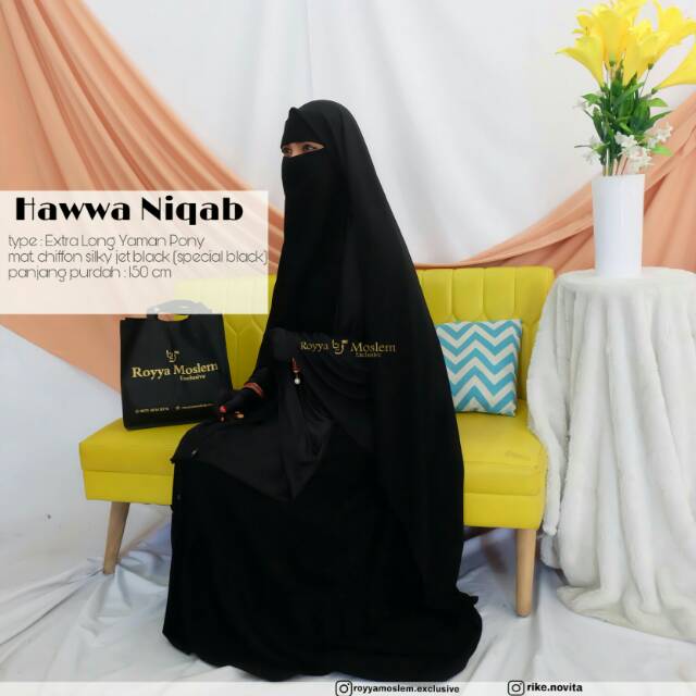 Promo Hawwa Niqab/ Niqab Extra Long Yaman Pony / Cadar Extra Long Yaman Poni