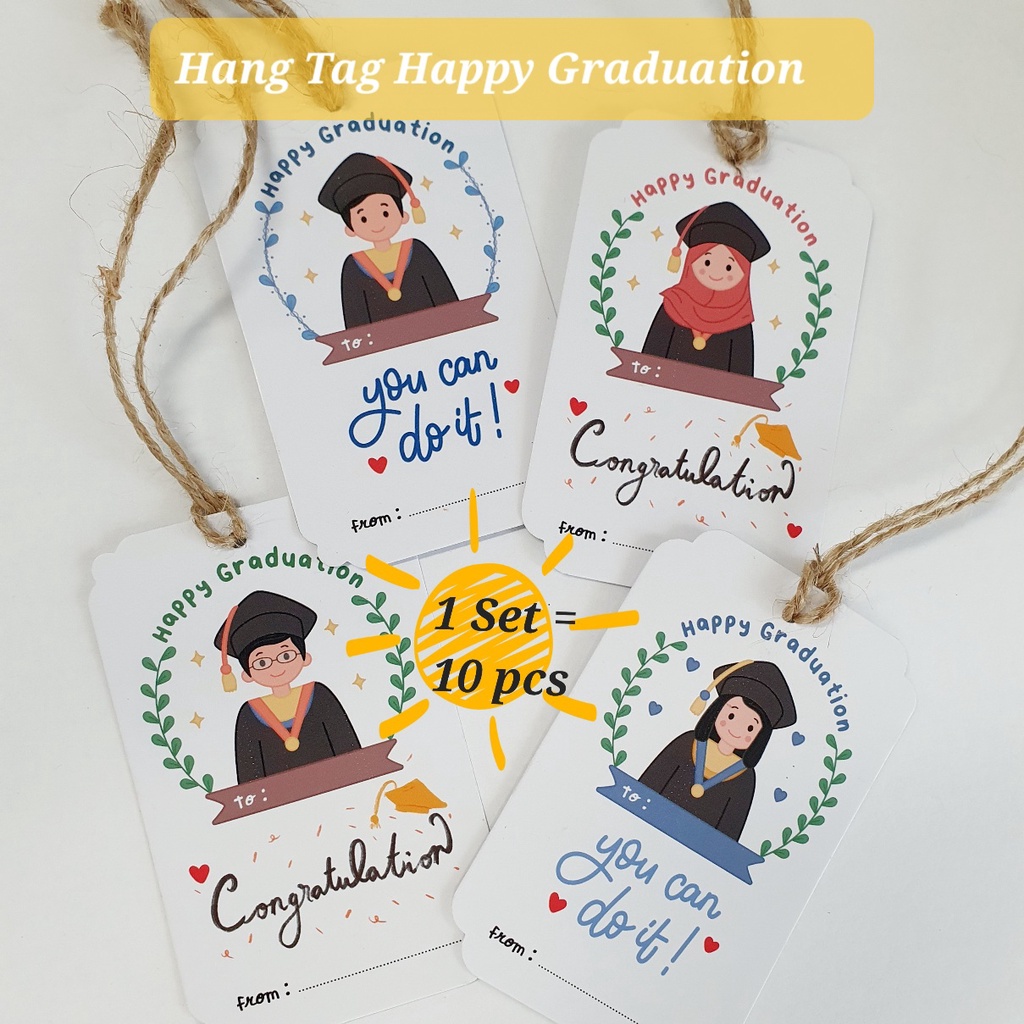 

(10pcs) Hang Tag Gift Happy Graduation Kelulusan Sekolah Wisuda