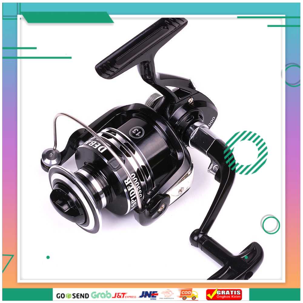 (BISA COD) FTIHSHPDebao Dark Spider DS4000 Spinning Reel Pancing 5.2:1 12+1 Ball Bearing