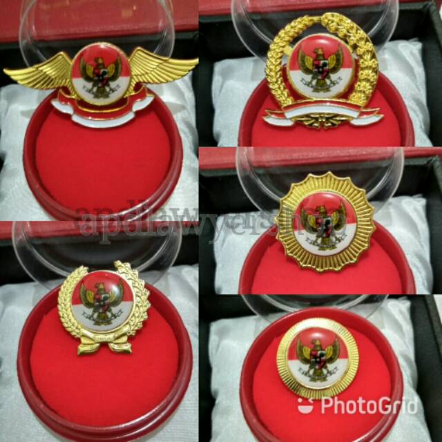 Pin Bross Burung Garuda Indonesia Merah Putih Kuningan Original