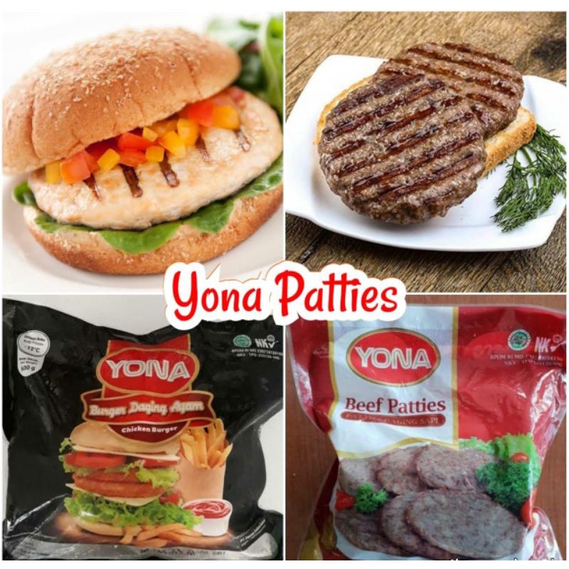 

Patties chicken burger yona 10 pcs 600 gram daging premium promo murah