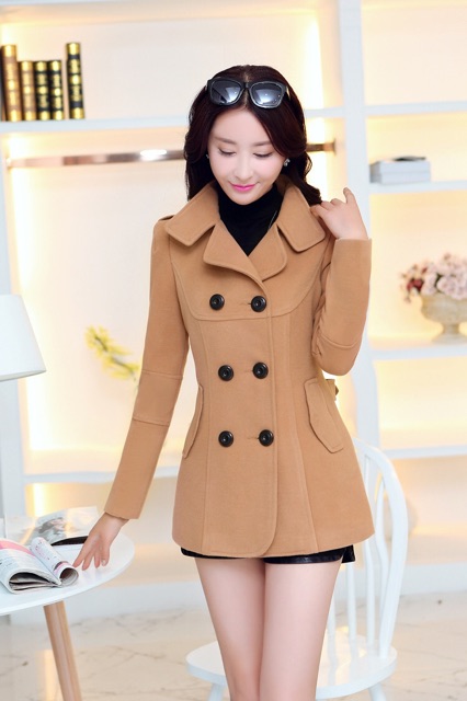 IMPORT Coat Wool Trench Mantel Wool Tebal Winter Import Wanita Musim Dingin