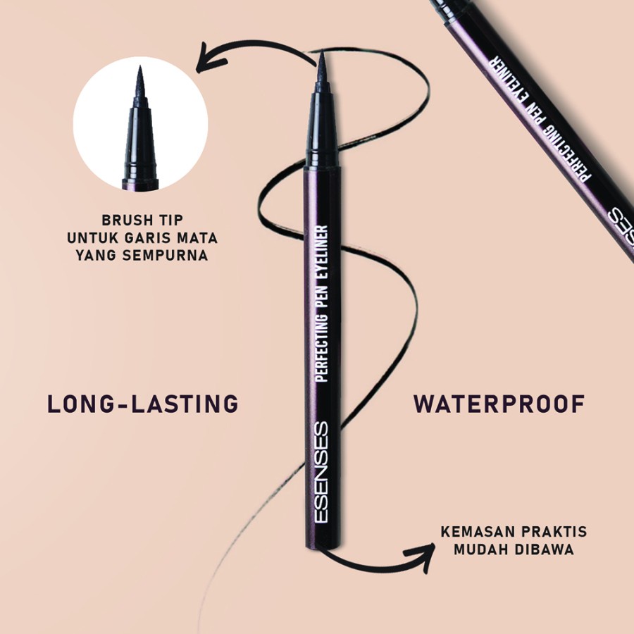 ★ BB ★ ESENSES Perfecting Pen Eyeliner 2ml [ eyeliner Spidol , Longlasting dengan ujung kuas lembut ]