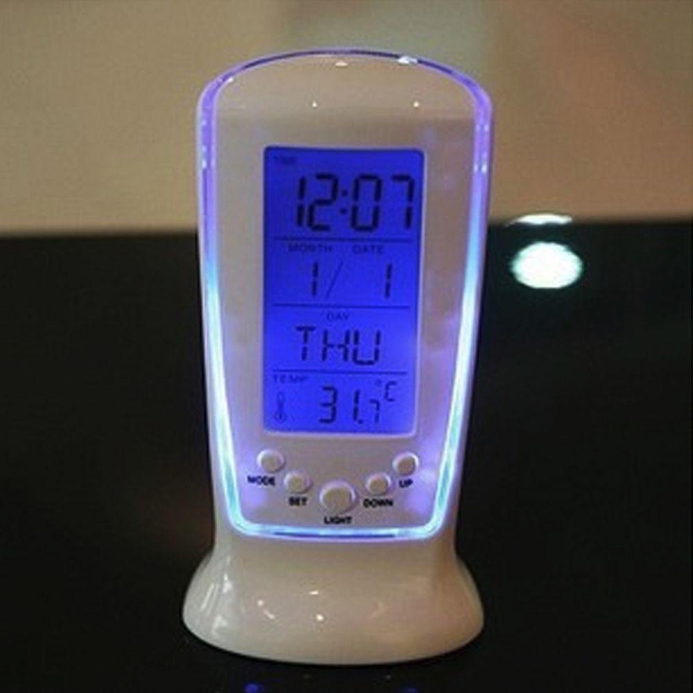 Solighter Jam Weker Meja Samping Tempat Tidur Backlight Suhu Kalender Angka Clock LED Digital