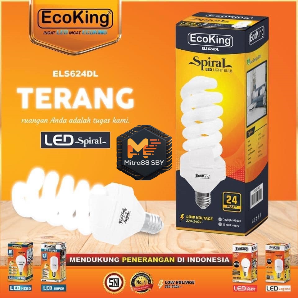 Mitra88SBY Lampu LED Spiral 20 24 28 45 65 Watt Jumbo Super Terang ecoking