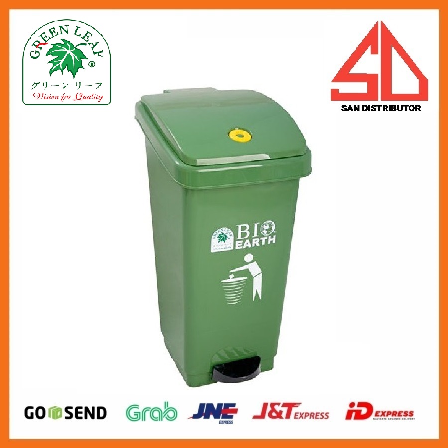 Tempat Sampah tong sampah injak  Kotak Sampah green leaf BIO Step On Dustbin 50 liter 2160