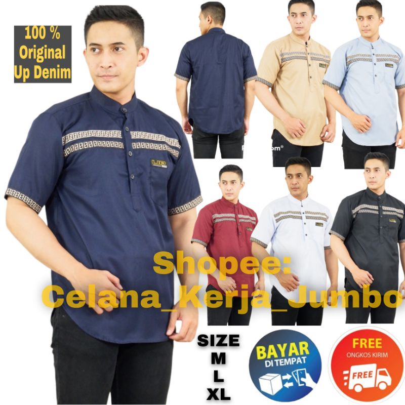 Baju Koko Kurta FF Lengan Pendek Pria Cowok Bahan Katun Adem Bisa Bayar Ditempat COD