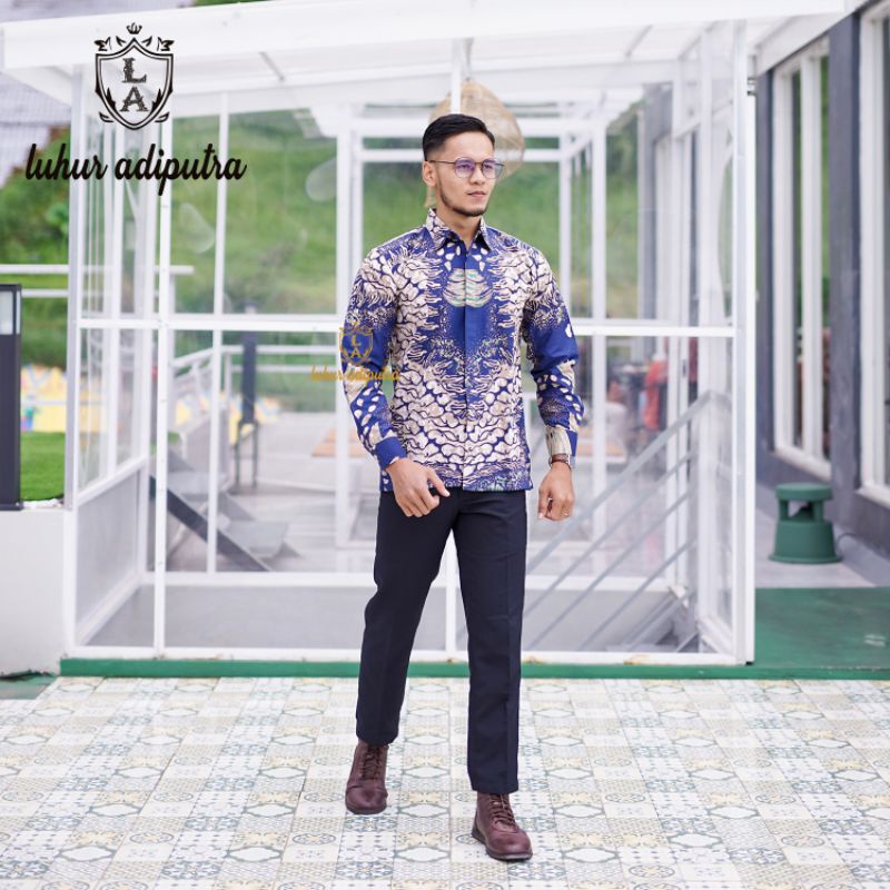 BAJU BATIK LENGAN PANJANG PAKAIAN KEMEJA BATIK PRIA LAKI LAKI LENGAN PANJANG PREMIUM ASLI LAPIS FURI