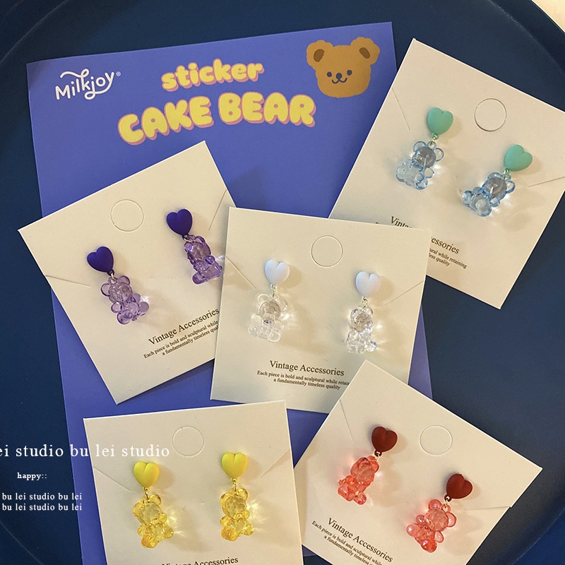 Es musim panas pedal bear anting-anting baru fashion liar lucu anting-anting wanita sederhana in akr