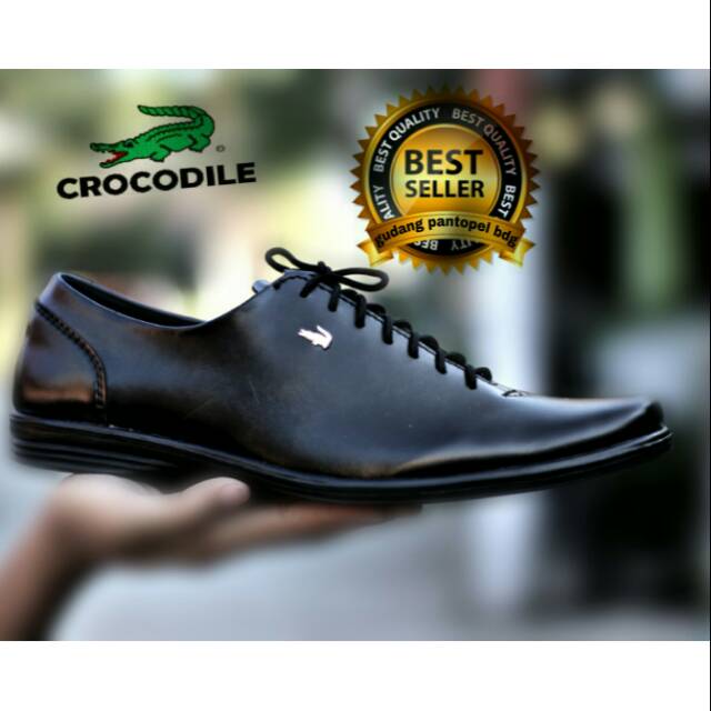 BEST SELLER !!! TERLARIS SEPATU PRIA PANTOPEL CROCODILE HITAM TALI BUAT KERJA KANTOR FORMAL SANTAI