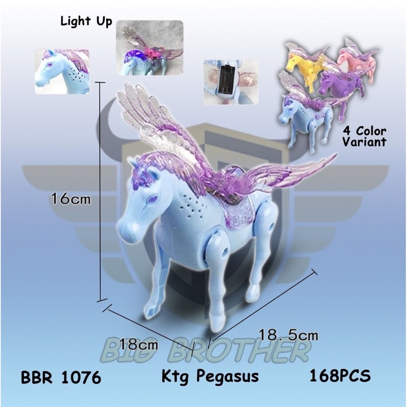 Mainan Kuda Pegasus ( Unicorn ) Lampu Musik