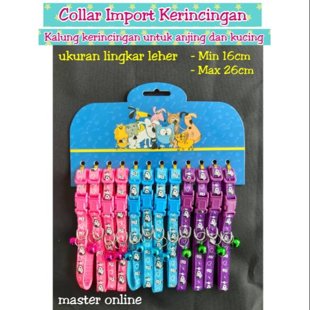 Collar import kalung kerincingan jcc untuk anjing dan kucing motif doggy snoopy