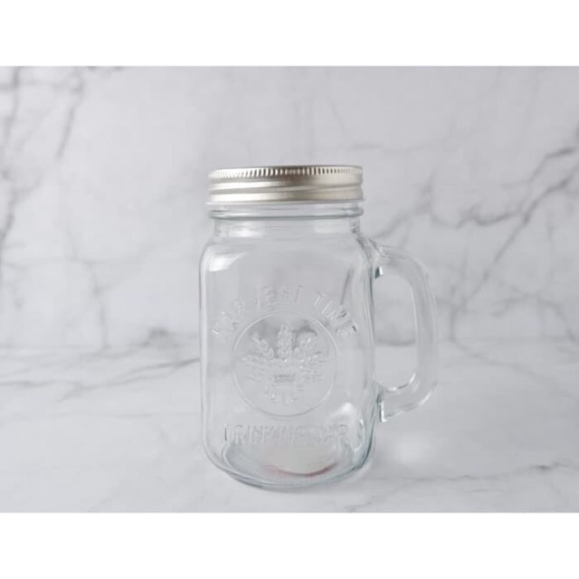 Gelas Kaca Harvest Jar Tutup Stainless