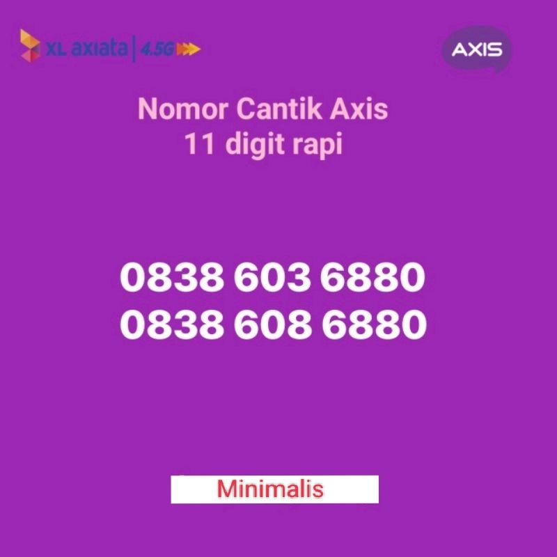 nomor axis cantik couple rapi seri 0838