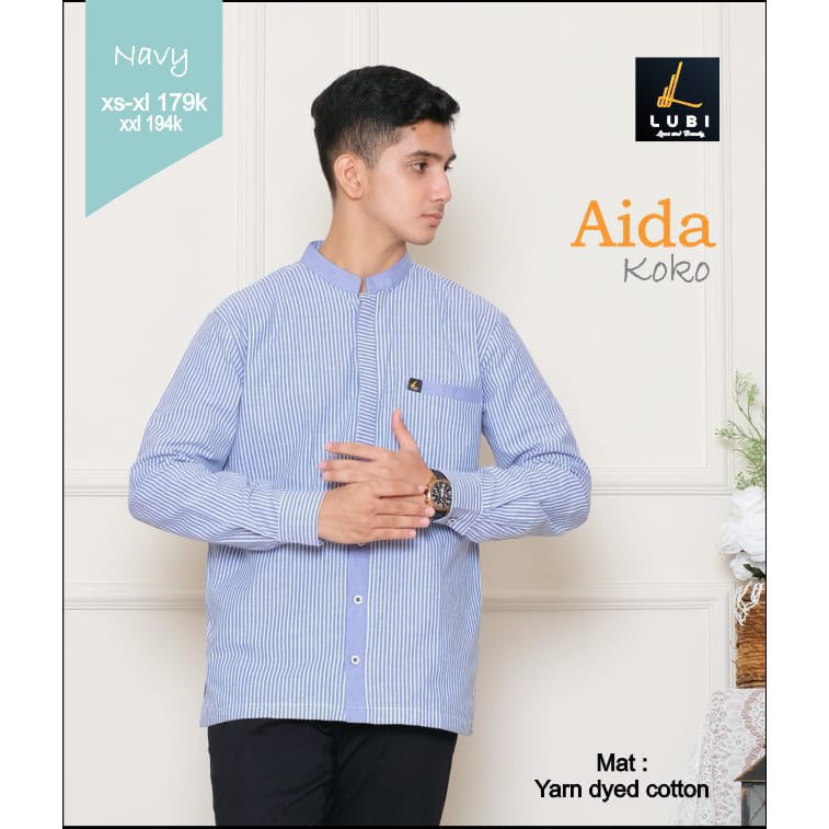 READY BAJU MUSLIM COUPLE SARIMBIT AIDA LUBI BROWN NAVY DISC 10%