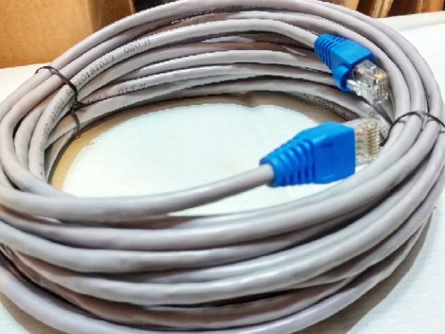 Kabel Lan UTP Cat5E 5 meter siap pakai sudah dicrimping rj45 dan plug booth