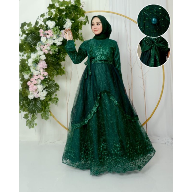 GAMIS HUMAITMRA // BAHAN TILLE BORDIR PREMIUM //KODE DJ