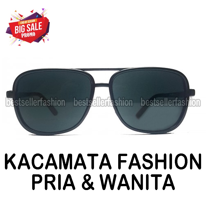 Kacamata Fashion Hitam Unisex Kacamata Safety Pria Wanita Kaca mata Gaya Sunglasses